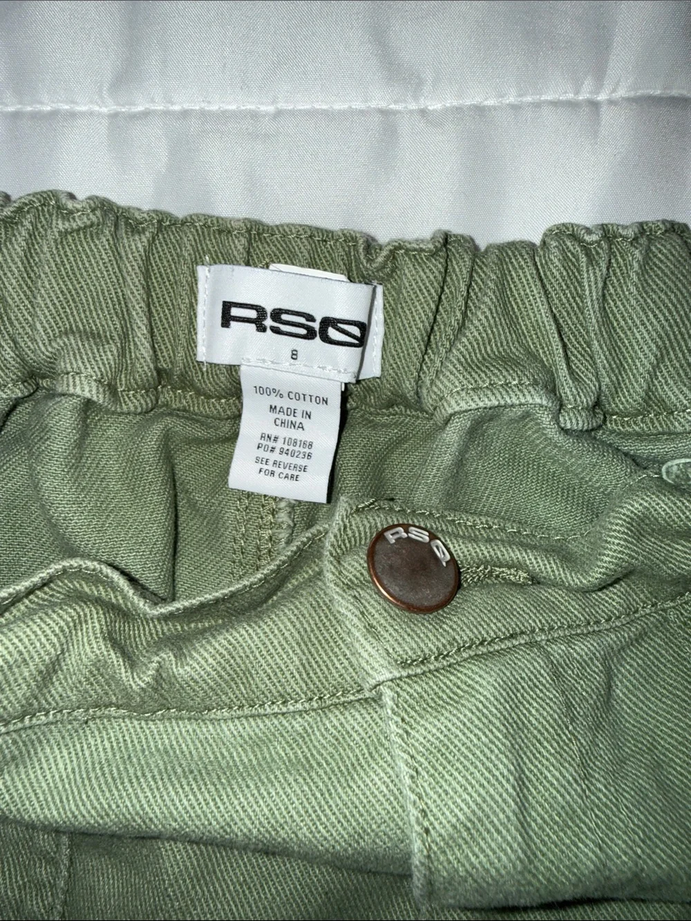 RSQ High-Waist Olive Green Utility Shorts